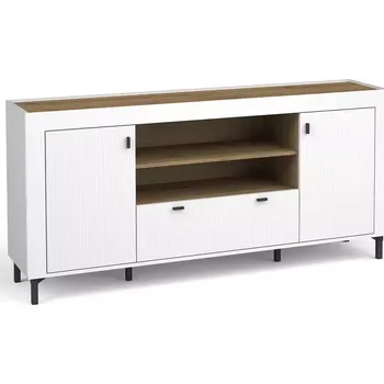 Kancelářská sestava Komoda Mossa M07 2D1S dub whisky/bíly mat