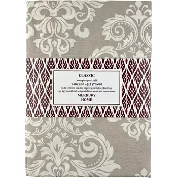 Povlečení Bavlněné povlečení Classic ecru/ světle šedá 140x200 + (1) 70x80 Merkury Home
