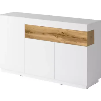 Kancelářská sestava Komoda Silke 150 cm Dub Wotan/Bílá Lesk