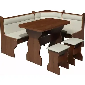 Jídelní set Rohová Sedací Souprava Merkury II Ořech Eko Světlý