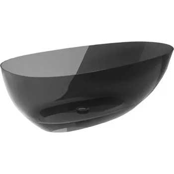 Vana Volně stojící vana Xara 160/75 Carbon Grey, sifon s výpustí click-clack, černý mat