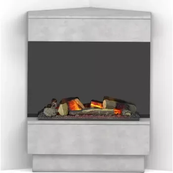 Rohový elektrický krb Taravo Cassette 400/600 černá/beton