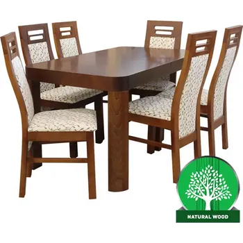 Jídelní set Jídelní set Nadia 1+6 Hnědý 140x80+40