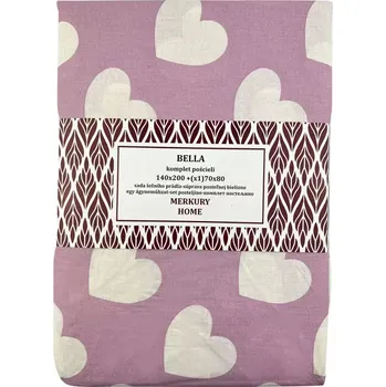 Povlečení Povlečení bavlna Bella růžová/ecru 140x200
