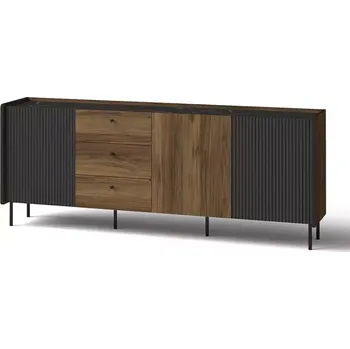 Předsíňová stěna Komoda Prestigo P6 3D3S ořech war/san seb/černá mat