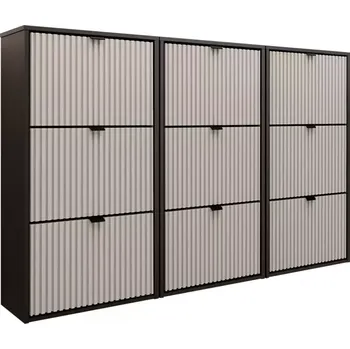 Předsíňová stěna Botník Laro III závěsný černá/kašmír/černá