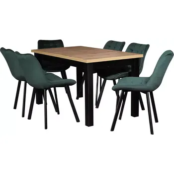 Jídelní set Jídelní set Mira 4 1+6 ST58 140x80+40 artisan/černá W174 zelená