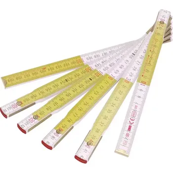 metr Skládací metr 2 m CE dřevo žluto/bílý