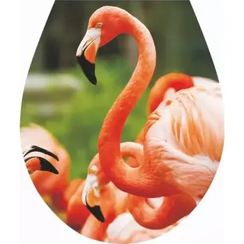 Koupelnový nábytek NÁLEPKA 3D TOALETNÉ SEDADLO FLAMINGOS