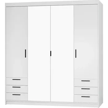 Kancelářská sestava Skříň Elena 4D 6S bílá/zrcadlo