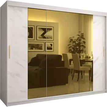 Předsíňová stěna Skříň Platinum T2 250 bílá mramor/bílá