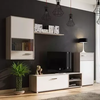 Obývací stěna Obývací Stěna Panama Dub Sonoma/Bílá