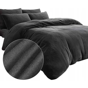 Povlečení Bavlněné ložní Sada povlečení FROTÉ 200x220 SOFT TERRY antracit