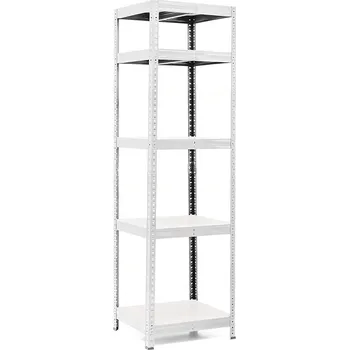 regál Policový regál Trestles RH 2000x600x600, nosnost 1750 kg, 5 polic Barva: pozink, Provedení police: bílá MDF 5 mm