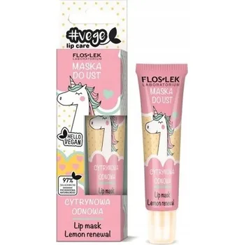 Péče o rty Floslek Vege Lip Care citronová maska na rty pro obnovu 14g