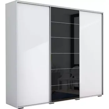 Kancelářská sestava Skříň Alicja A28 250 Zrcadlo Bílý/Černá Lacobel