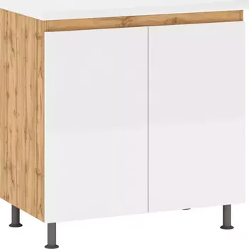 Kuchyňská skříňka Magnolia 80 cm, bílá lesk/ dub wotan, D80 Z