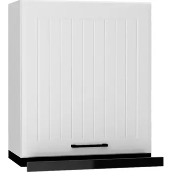 Kuchyňská skříňka Kuchyňská Skříňka Irma W60/68 Slim Pl S Černou Digestoří bílý puntík mat