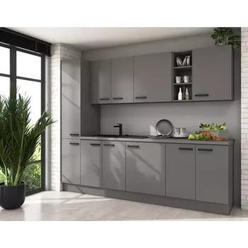 Kuchyňská linka Kuchyňská linka Nessa antracit/antracit 260 bez pracovní desky