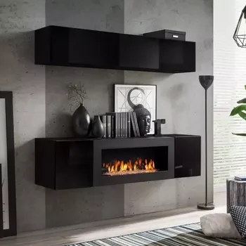 Obývací stěna Obývací Stěna + Biokorb Fly N1 Černá