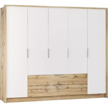 Kancelářská sestava Skříň Vienna 255cm Dub Wotan/Bílý