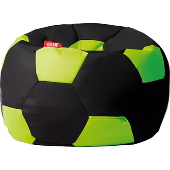 Sedací souprava Sedací vak fotbalový míč ekokůže černo-limetkový