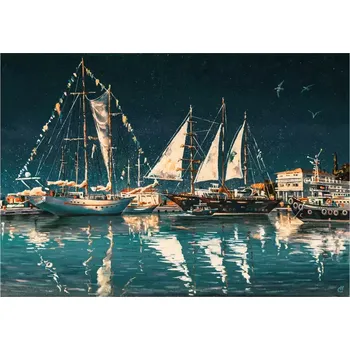 Obraz Obraz Canvas 60x80 ST658 Night Ships CA-13935