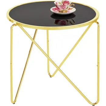 Obývací stěna Odkládací stolek GC7336 57x57x54 mosaz/černé sklo