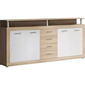 Kancelářská sestava Komoda Cava 197cm Bílá/Dub Sonoma