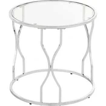 Obývací stěna Odkládací stolek GC7281 55x55x53 chrom/sklo