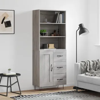 Příborník a kredenc zahrada-XL Skříň highboard šedá sonoma 69,5 x 34 x 180 cm kompozitní dřevo 3190019