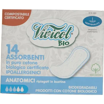 Hygienické vložky Vivicot Bio - Anatomické bez křidélek 14 ks
