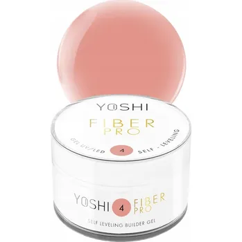 Lak na nehty Yoshi Stavební Gel samovyrovnávací Fiber Pro UV/LED 50 ml - No 4 Peach Pink