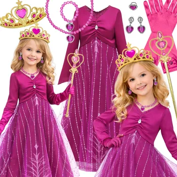 Karnevalový kostým KOSTÝM ELSY PŘEVLEK ŠATY ELSA ELZA MAGICKÁ NOC KARNEVALOVÝ PLES 122 128