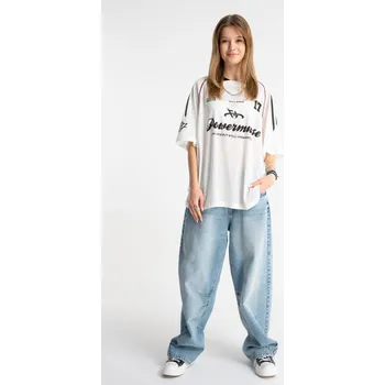 Dívčí džíny Reporter Young | Dívčí světle modré BARREL džíny s módními oděrkami - Barva SVĚTLE MODRÁ, Velikost 170 261-0110G-22-000-1