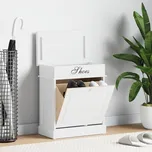 vidaXL Botník 50 x 28 x 58 cm dřevo pavlovnie [284085] Barva: Bílá