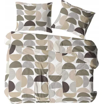 Povlečení Povlečení bavlněné 160x200 POLSKÁ KŮRA 100% BAVLNA geometrický vzor béžová