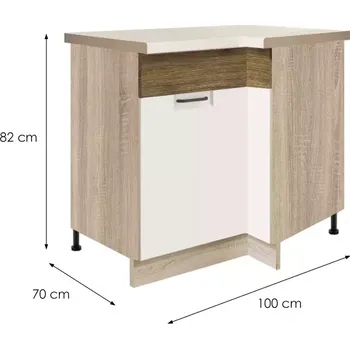 Kuchyňská Skříňka Favorit 15D levá Sonoma/White/Ribbeck