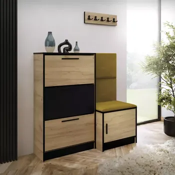 Předsíňová stěna Botník Kpl Foli Craft + žlutá (Kronos 01)