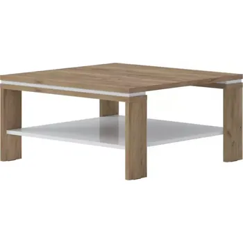 Obývací stěna Konferenční stolek Stela KLS tobacco/crystal white