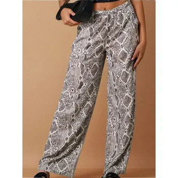 Dámské kalhoty Sinsay - Viskózové kalhoty s širokými nohavicemi a zvířecím vzorem - vícebarevná - 676FJ-MLC - 676FJ-MLC-XL