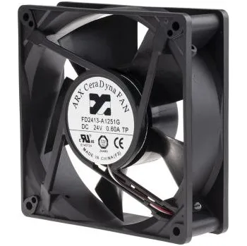 Průmyslový ventilátor ARX Axiální ventilátor, 24 V DC, DC, průtok vzduchu: 333m³/h, 20.4W, 1.7A, 127 x 127 x 38mm