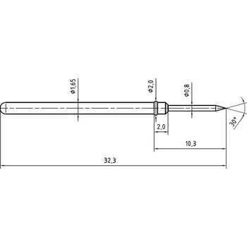 PTR Hartmann 2021-B-1.5N-NI-0.8 přesný testovací hrot