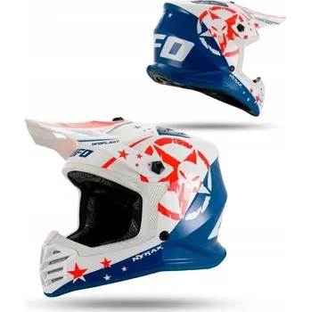 Helma na motorku UFO 2026/01 DĚTSKÁ/JUNIOŘSKÁ MOTOKROSOVÁ PŘILBA KOREY CROSS MODRO/BÍLÁ (M)