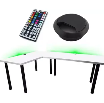 Kancelářská sestava Psací Stůl Roh. Low Bílý 180x120x2,8 Model 2