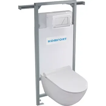 WC sada Alcadrain podomítkový set pro komfort C202 +tlačítko +WC mísa závěsná rimless se sedatkem soft close