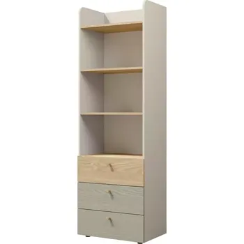 Kancelářská sestava Regál Yuki 5 Eukalyptus/Šedá Béžová/Olejovaný Dub