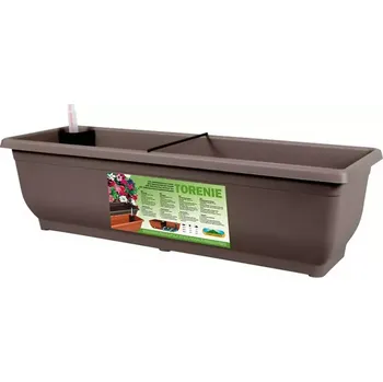 Truhlík Truhlík samozavlažovací Torenie 50 x 19 x 17 - hnědo-šedý
