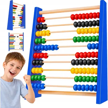 Dřevěná hračka DŘEVĚNÉ Počítadlo EKO DŘEVO tradiční Vzdělávací Školní UČENÍ POČÍTÁNÍ