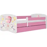Dětská postel Babydreams+SZ+M růžová 70x140 Balónek